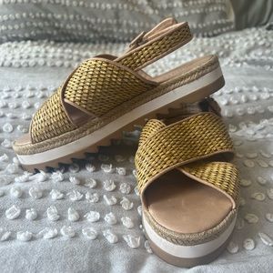 SCHUTZ ayiana raffia slingback platform sandal NWOT